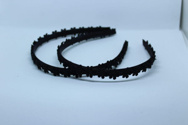Diadeem zwarte bloemetjes - Image 2