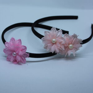 Diadeem zwart met grote bloem